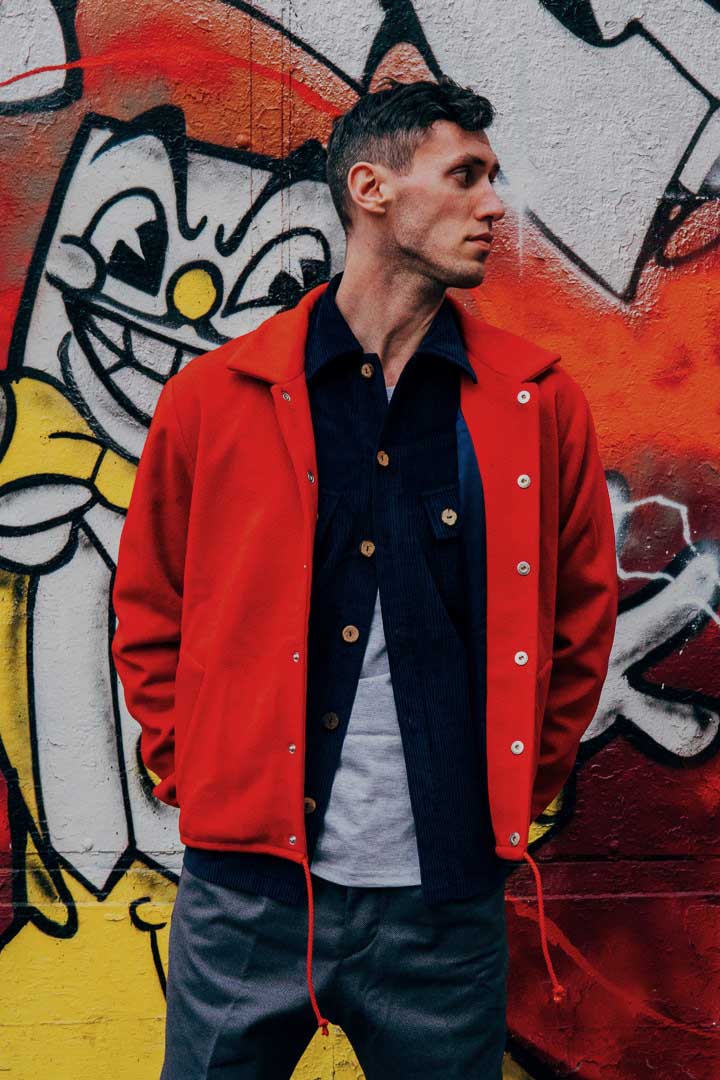 Coach jacket cashmere red - designer jacket – Isakin Paris