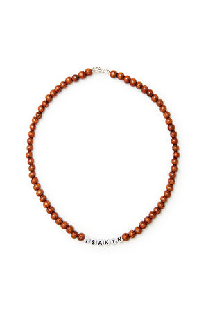 COLLIER BOIS MARRON