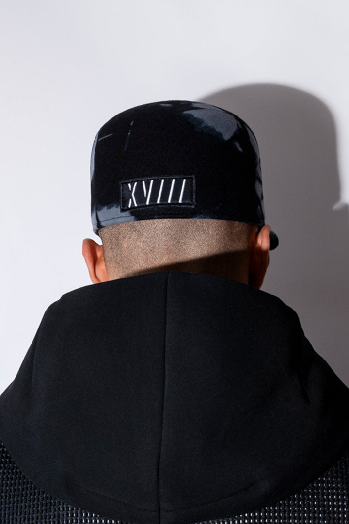 Isakin Tie and dye black and grey - wool felt baseball cap – Isakin Paris