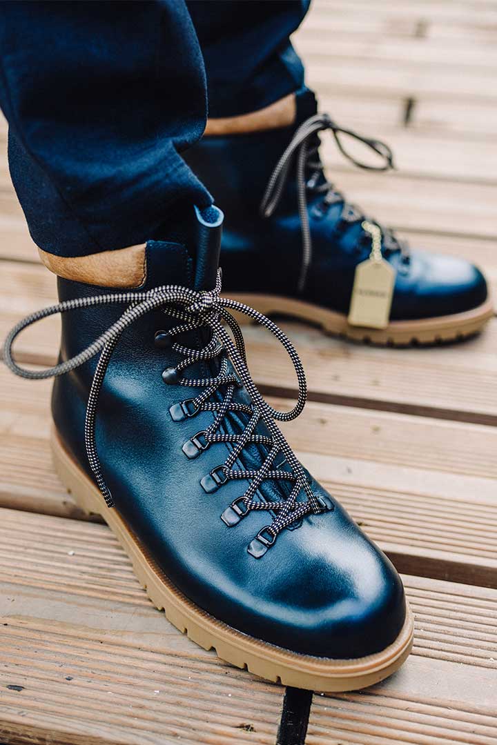 Kleman Chaussure Fabrication Française Black Leather Army
