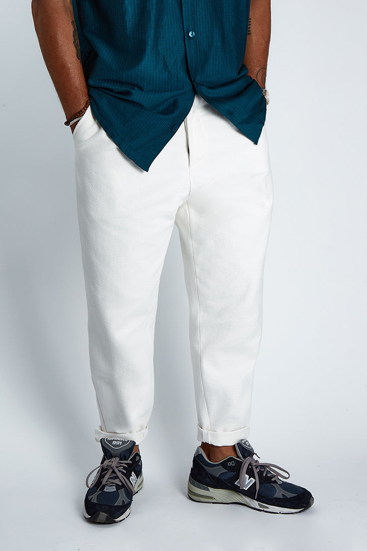 White baover pants